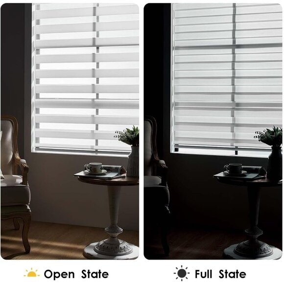 Linkcoo Zebra Shades Blinds 10"W X 72"H Off White Light Filtering Control Home - Picture 3 of 9